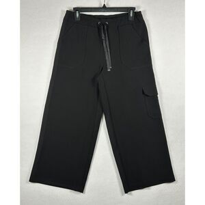 Weekends by Chico's Black Drawcord Cargo Crop Pants Size 0 S NWT MSRP $89.50